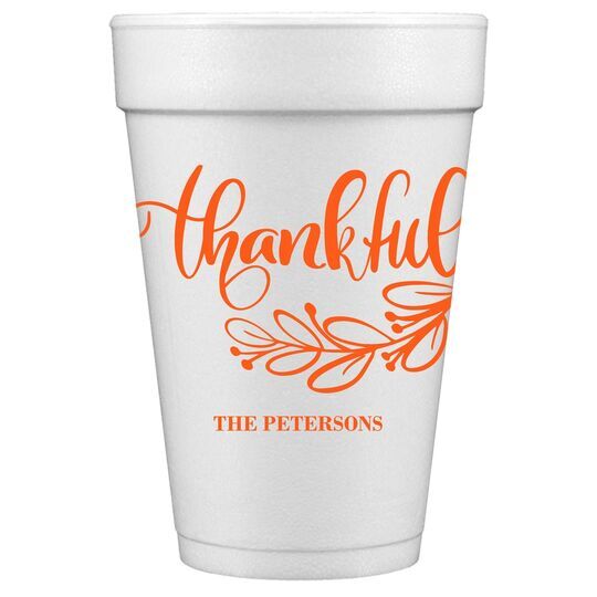Thankful Styrofoam Cups
